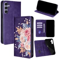 Flower Pattern Magnetic Leather Flip Case for Samsung Galaxy A17 A07 A56 A36 A26 S25 Ultra S25 FE S24 S23 S22 Plus Wallet Cover