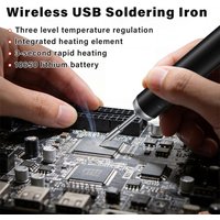 Cordless Soldering Iron USB Rechargeable Portable Soldering Iron Kit 8W Temperature Adjustable Electronic Repair Welding Tool