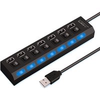 7 Ports USB HUB USB Switch Usb Splitter Adapter High Speed Multi HUB USB2.0 Extension HUB with On/Off Switch For Computer Laptop