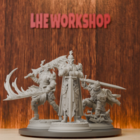 Arcane Armor -Trio Bundle Miniatures | 28mm-38mm | Resin 3D Printed DND Pathfinder Mini | Unpainted Grey
