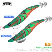 Kingdom Egi Luminous Squid Bait Artificial Jigging Lures 2.5# 3.0# 3.5# Sinking Squid Hooks for Sea Fishing Octopus Cuttlefish