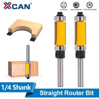 XCAN 1pc Flush Trim Router Bit with Top and Bottom Bearing 1/4inch Shank Straight Router Bit Milling Cutter Woodworking Tool