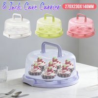 8 Inch Cake Carrier with Lid and Handle Round Cake Holder Stand Container for 6-8 Inch Cake Pie Storing Transport Home Party