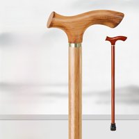 New Lightweight Wooden Walking Cane for Elderly Anti-Slip Wooden Handstick Birch Wood Walking Stick with Handle Outdoor Campi...