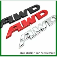 3D Metal fpr AWD Letters Logo Car Trunk Emblem Fender Badge Decal Sticker For Civic CRV RAV4 Accessories