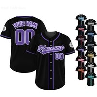Custom Baseball Jersey Team Name Number Personalized Baseball Jersey Black Purple Jersey Uniform For Baseball Lovers Adult