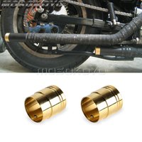 2Pcs Universal Brass Exhaust Tail Muffler Tip Pipe Cafe Racer For Harley Chopper Bobber Custom Honda Yamaha Exhaust Muffler End