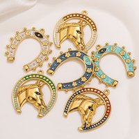 2PCS Big Horseshoe Charms Golden Stainless Steel Pendant Accessories Jewelry Necklace Connectors DIY Earring Bracelet Findings