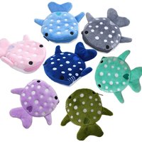 Cartoon Shark Plush Coin Purse Bag Cute Zipper Wallet Pouch for Money Cards Data Cable Money Purse Gift for Kids & Adults