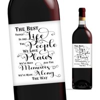 4pc Inspirational Wine Bottle Stickers,The Best Things In Life,Birthday Celebration Gift Labels for Friend Family,Party Supplies