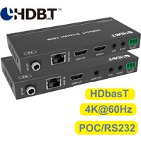 4K 60Hz HDBaseT Extender With Audio 150M Professional HDMI 2.0 Extender over Ethernet Cable Cat6/5e supports RS232&IR control