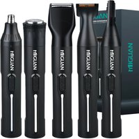 5-in-1 Professional Grooming Kit, USB Rechargeable Nose & Ear Hair Trimmer, Beard and Eyebrow Razor,