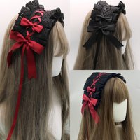 1Pcs Women Cute Lace Gothic Lolita Headband Headdress Anime Maid Cosplay KC Hair Accessories Headwear Headpiece Hair Clips