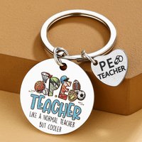Gym Teacher Keychain Gifts PE Teachers Day Gift For Men Women Cool Teacher Appreciation Gift