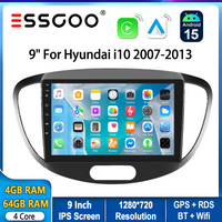 ESSGOO 9" 4+64G Android 15 Car Stereo Radio For Hyundai i10 2007-2013 CarPlay Android Auto GPS Navigation FM BT WIFI RDS SWC USB