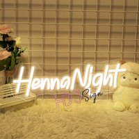 LED Henna Night Neon Sign Wedding Marry Party Neon Sign Led Neon Lights Bedroom Art Wall Decoration Room Neon Aesthetic Lamp USB