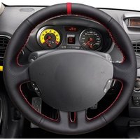 Hand-Stitched Black Artificial Leather Braid Car Steering Wheel Cover For Renault Clio 3 2008 2009 Clio Dynamics 2008 Clio Mk 3
