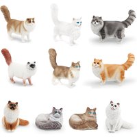 Realistic Ragdoll Cat Figurines Plastic Cats Model Figure Cat Cake Topper Cute Kitten Toy Christmas Birthday Gift for Kids