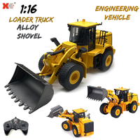 HuiNa 1552 1/16 RC Truck 2.4G Remote Control 11 Channel Loader Truck Light Alloy RC Engineering Vehicle Toy Car Gift for Boy