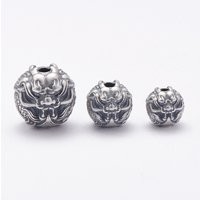 100% 925 Silver Power Dragon Beads Sterling Good Luck Loose Bead Jewelry Findings
