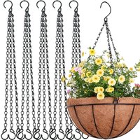 Garden Hanging Basket Chain Plant Flower Pot Hangers Heavy Duty Black Metal Chains for Lantern Bird Feeder Planter Hanger Hook