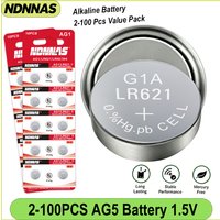 2-100PCS AG1 LR621 364 SR621SW 164 531 SR621 SR60 CX60 1.55V Alkaline Button Battery For Watch Car Key Remote Toy Coin Cell