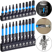 S2 Steel Impact Torx Screwdriver Drill Bit Set Hex Shank Star Magnetic Screw Driver Bits with Storage Holder for Power Tools