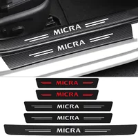 Car Decals for Nissan Micra Emblem Rear Trunk Door Threshold Stickers Anti Scratch Protective Film Bumper Guard Pedal Decor