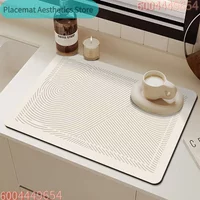 Dish Drain Pad Rubber Drying Pad Non-slip Super Absorbent Mat Guard Countertop Protector Kitchen Accessories Coffee Machine Pads