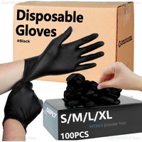 Black Xl Latex Gloves Pvc Gloves Disposable Nitrile Gloves Housework Cleaning Car Industry Gardening Cooking Tools