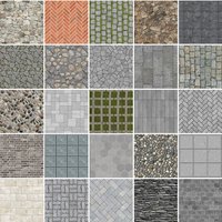 2pcs Miniature Simulation Road Wall floor Sticke Pavement Model Kits Diy Ground Scenes Outdoor Brick Sticker Materials