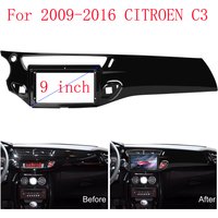 9 Inch For 2009-2016 CITROEN C3 MK2 SC FRAME Car Radio Stereo GPS MP5 Android Player 2 Din Fascias Panel DashBoard Frame Cover