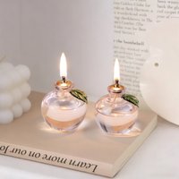 Creative Modern Glass Oil Lamp Refillable Apple Round Glass Lamp Lighting Lantern Lampshade Romantic Home Decor Friend Gift