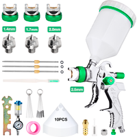 1,4/1,7/2,0/2,5 mm, 600 ml, professionelle HVLP-Spritzpistole mit Druckregler, automatische Farbspritzpistole für den Haushalt, pneumatisches Werkzeug, Düse aus Industriestahl, Farbfilter im