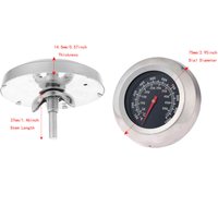 1Pc 3" Face 1000F Thermometer Temperature Gauge BBQ Barbecue Charcoal Grill Smoker Stainless Steel Thermometer Furnace Accessory