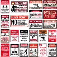 Warning Metal Sign Vintage Plaque Metal Caution Area 51 No Trespassing Retro Garden and Yard Caution Tin Sign Garage Park Decor