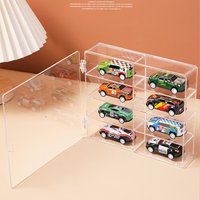 1pc Hot Wheels Toy Car Display Stand, Compartmentalized Transparent Box for Small Car Model Storage