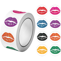 1Roll(500Pcs) 8 Colors Love Kiss Stickers 2.5cm/1''Decals Diy Adorn Gifts Suitable for Various Gift Packaging Home Decor Labels