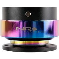 Rainbow&Black Aluminum Quick Release Hub Snap Off Sport Steering Wheel
