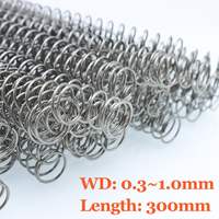 2pcs Length 300mm Long Compression Metal Spring Wire Diameter 0.3 0.4 0.5 0.6 0.7 0.8 1.0mm Y-shaped Soft Pressure Return Spring