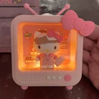 Hello Kitty Night Lamp Cute TV Channel Series Emit Light Ornament Bedroom Night Lamp New Personality Originality Modeling Lamp