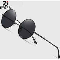 EYORA Classic Polarized Sunglasses Colorful Vintage Full Rim Round Metal Anti Blue Ray Sunglasses UV400 Goggles Shades