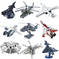 3D Metal Puzzle Colorful Air Force J-20 Fighter VF-1S RAH-66 KA-50 TY-160 Military Assembly Model Jigsaw Puzzle Toys Ornament
