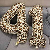 40-inch Large Leopard Print Number Balloon, for Women's Birthday Wedding, Bachelorette Parties, and Bow-themed Party Decorations