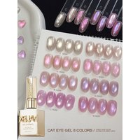 XEIJAYI 8pcs 15ml Pink Cat Eye Gel Nail Polish Set Starter Pure Soak Off No Wipe Nail Gel Polish Suitable