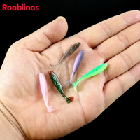 Rooblinos 10/50pcs Mini Soft Fishing Lures, T-tail Worm Lure, Silicone Artificial Bait, Bass Pike Fishing Tackle