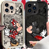 Disney Mickey Minnie Kissing Couple Phone Case for iPhone 17 Air 16 16E 15 14 13 12 11 Pro Max X XS X S Max XR SE 2020 SE4 7 8