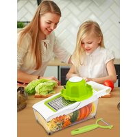 Cheese Grater with Container 5 in 1 Mandoline Slicer Kitchen Vegetable Slicer Cutter Onion Cutter Veggie Julienne Slicer JT574
