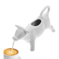 Ceramic Heat Resistant Cartoon Cow Shape Creamer Pitcher Syrup Container Small Cream Container for Camping Picnic Barbecue