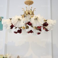 French Retro Bedroom Chandelier Living Room Fresh Countryside American Restaurant Creative Flower Romantic Lighting Fixtures